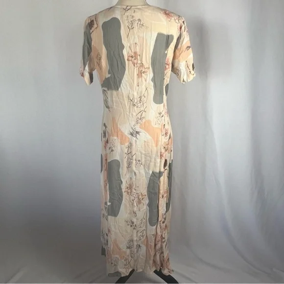 Together Orange Pink Sheath Midi Dress Casual Crew Neck - Picture 2 of 6